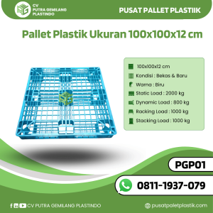 Pallet Plastik Bekas/Baru Ukuran 100x100x12 cm - PGP01