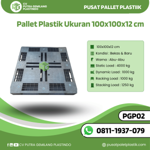 Pallet Plastik Bekas/Baru Ukuran 100x100x12 cm - PGP02