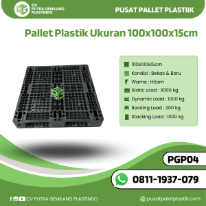 Pallet Plastik Bekas/Baru Ukuran 100x100x15 cm - PGP04