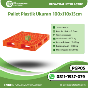 Pallet Plastik Bekas/Baru Ukuran 100x110x15 cm - PGP05