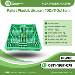 Pallet Plastik Bekas/Baru Ukuran 100x110x15 cm - PGP06