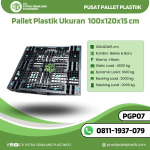 Pallet Plastik Bekas/Baru Ukuran 100x120x15 cm - PGP07