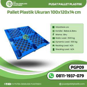 Pallet Plastik Bekas/Baru Ukuran 100x120x14 cm - PGP09