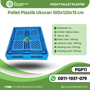 Pallet Plastik Bekas/Baru Ukuran 100x120x15 cm - PGP11