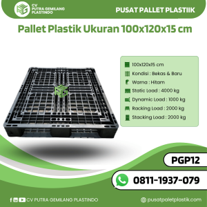 Pallet Plastik Bekas/Baru Ukuran 100x120x15 cm - PGP12