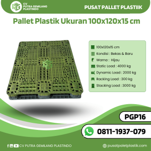 Pallet Plastik Bekas/Baru Ukuran 100x120x15 cm - PGP16