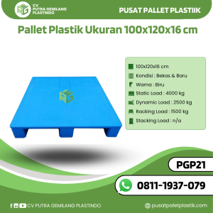 Pallet Plastik Bekas/Baru Ukuran 100x120x16 cm - PGP21