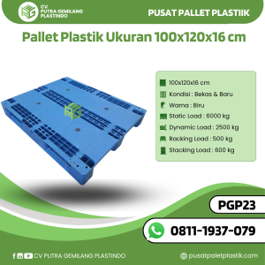 Pallet Plastik Bekas/Baru Ukuran 100x120x16 cm - PGP23