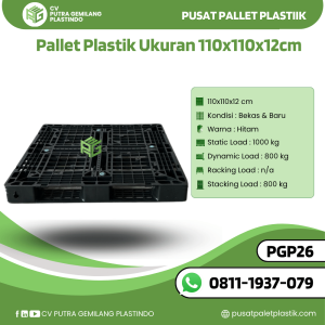 Pallet Plastik Bekas/Baru Ukuran 110x110x12 cm - PGP26