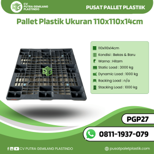 Pallet Plastik Bekas/Baru Ukuran 110x110x14 cm - PGP27