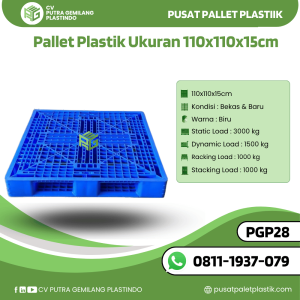 Pallet Plastik Bekas/Baru Ukuran 110x110x15 cm - PGP28