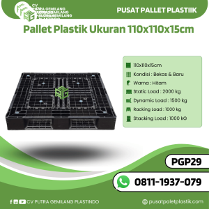 Pallet Plastik Bekas/Baru Ukuran 110x110x15 cm - PGP29