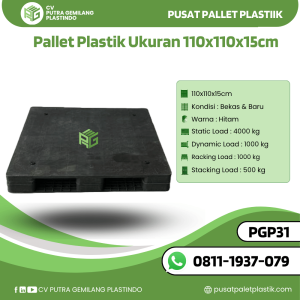 Pallet Plastik Bekas/Baru Ukuran 110x110x15 cm - PGP31
