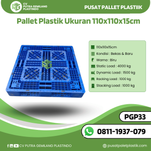 Pallet Plastik Bekas/Baru Ukuran 110x110x15 cm - PGP33
