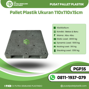 Pallet Plastik Bekas/Baru Ukuran 110x110x15 cm - PGP35