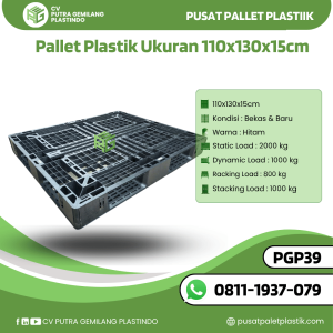 Pallet Plastik Bekas/Baru Ukuran 110x130x15 cm - PGP39