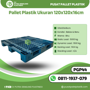 Pallet Plastik Bekas/Baru Ukuran 120x120x16 cm - PGP44