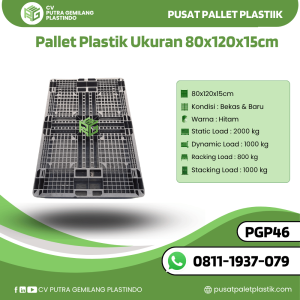 Pallet Plastik Bekas/Baru Ukuran 80x120x15 cm - PGP46