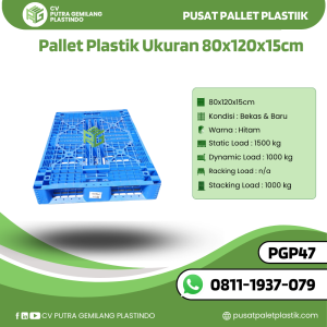 Pallet Plastik Bekas/Baru Ukuran 80x120x15 cm - PGP47