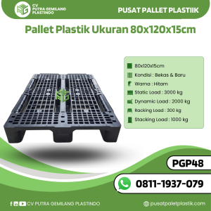 Pallet Plastik Bekas/Baru Ukuran 80x120x15 cm - PGP48