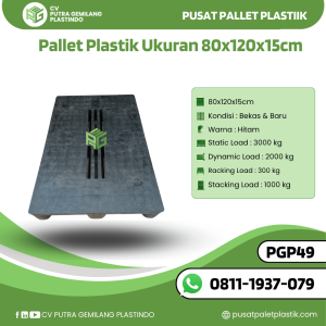 Pallet Plastik Bekas/Baru Ukuran 80x120x15 cm - PGP49